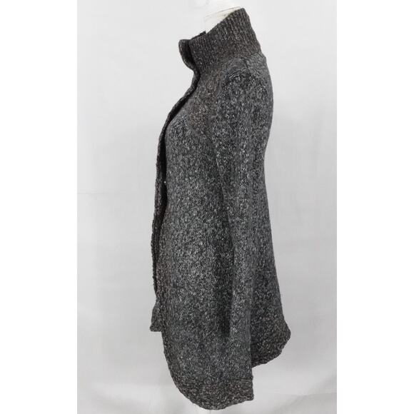 Prana Cardigan Womens Small Gray Knit Button High Neck Long Sleeve Warm Fall - Picture 13 of 14